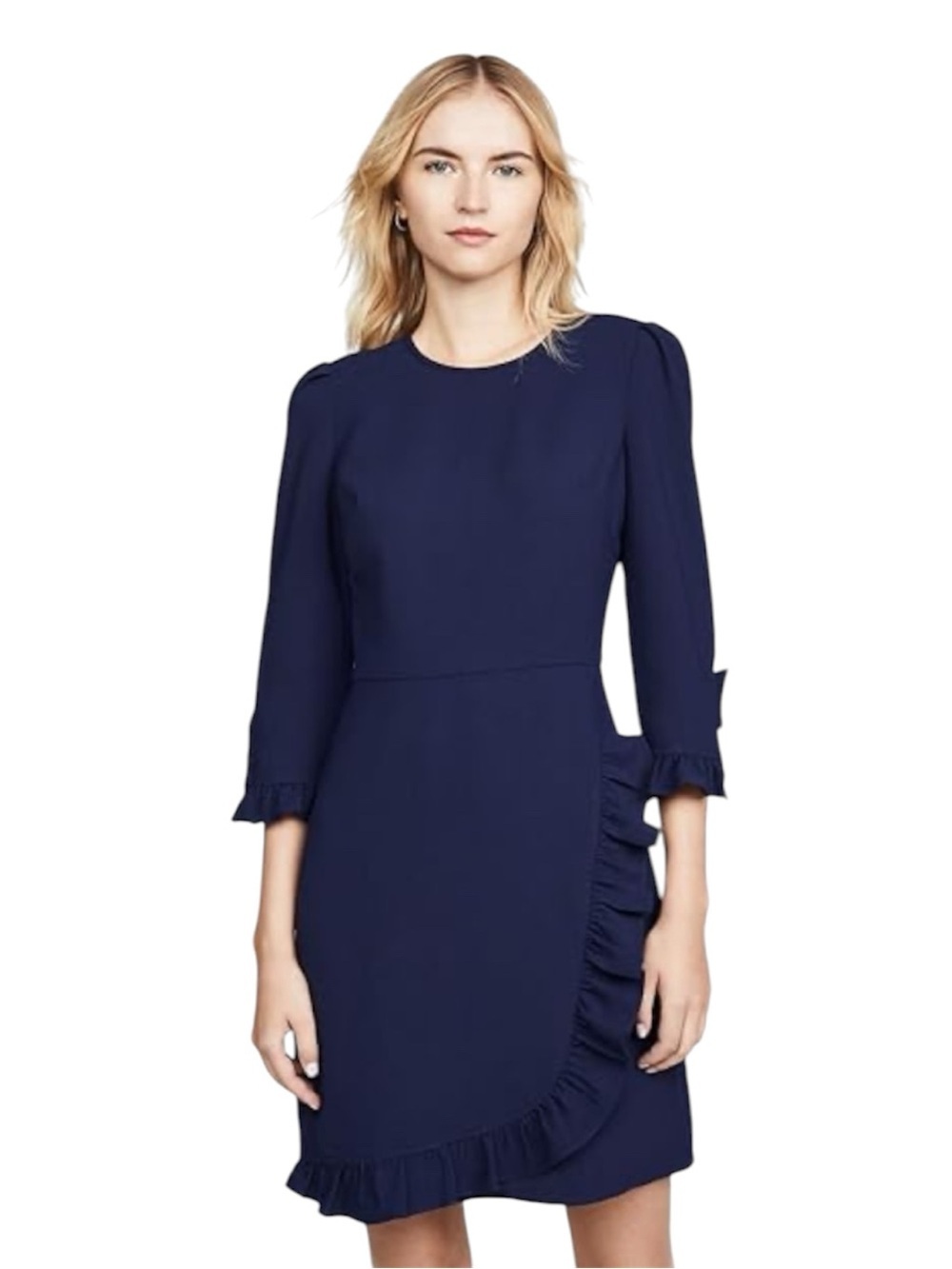 Shoshanna | Mariana Ruffled Mini Dress Navy